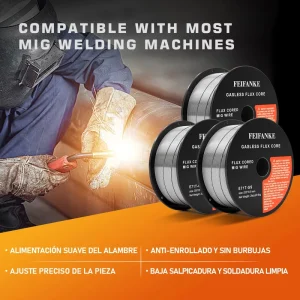 0.8 0.9 1MM Mild Steel Welding Wire E71T GS Gasless MIG Wire 1 Pack 2 Pounds Flux Core Wire