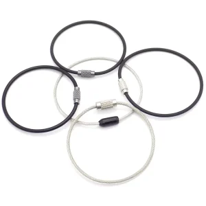1.5mm Colorful Stainless Steel Wire Keychain Cable Ring Pvc Keyring for Safety Wire Rope Grommet
