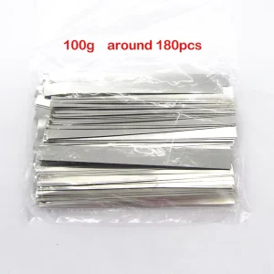 100g Around 180pcs 100*7MM 0.1mm 18650 32650 Lithium Li-ion Battery Connector Nickel-plated Steel Nickel Sheet Strip Welding DIY