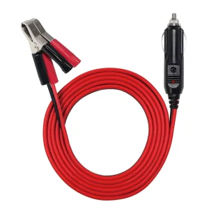 12 Volt Cigar Black Red Spt-2 16Awg Wires Battery Clamp Cigarette Cable Car Lighter Plug to Alligator Clips