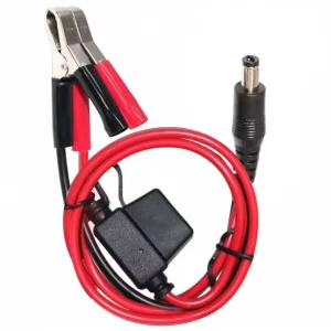 12V 24 Volt Car Motorcycle Battery Clamp Plastic Toothless Wire Charge Alligator Clip to DC Plug Power Cable