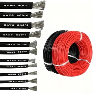 14AWG Silicone Copper Wire Cable 240V/600V 200M for Battery Accessories Electric Motorcycle & Scooter