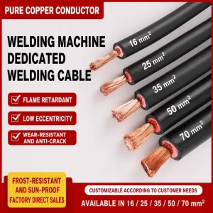 16 25 35 50 70mm² Pure Copper Rubber Flexible YH H01N2-D Welding Cable Abrasion Resistant for Construction Welding Use