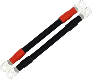 2 AWG Flexible Battery Cable 5 16″ Terminals OFC Pure Copper Inverter Welding Wire IP67 Rated 600V Rubber Jacket Automotive