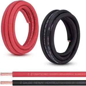 2 Gauge 2 AWG Stranded Copper 600V Welding Battery Cable Solar Power Electrical DC Wire for Automotive Solar Generator