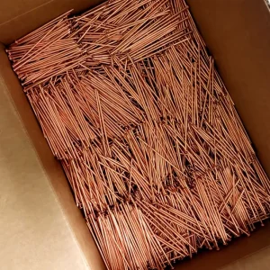 2.7mm X 100mm Iron Copper Plated Smooth Shank CD Spot Weld Pins with Capacitor Discharge Insulation