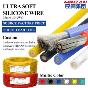 200C 600V Silicone Wire 16AWG 18AWG 20AWG 22AWG 24AWG 26AWG 28AWG 30AWG Flexible Silicone Rubber Electric Cable