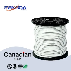 300V 600V NMD90 14/2 12/2 AWG Building Cable Flat Pure Copper PVC Sheath NMD90 Wire for Canada Market