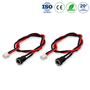 3239 High Temperature Red DuPont DC5.5*2.1 PSU Socket Welding Wire Electronic Cable Assembly Tin Plated Copper XLPE PTFE Nylon