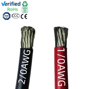 35mm2 95mm2 Welding Machine Cable 1/0 2/0 3/0AWG Gauge Tinned Copper Cable Flexible Silicone Rubber Wire IP67 0.6KV