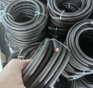 4/0 2/0 1/0 AWG Frosted Transparent Welding Copper Cable PVC 600V Black Oil Resistant Stranded Battery Power Cable