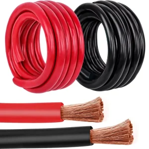4/0 AWG Solid Copper Battery Cable PVC 250V 5FT Red + 5FT Black IP67 Rated Automotive Solar Marine Generator Use