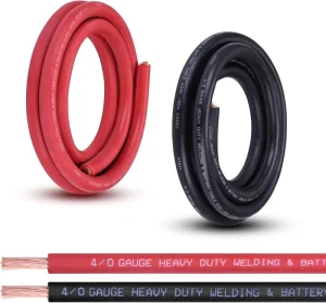 4/0 Gauge DC Copper Conductor 600V Rated Red + Black Welding Battery Cable Automotive/Solar/Generator Use -50C to +105C