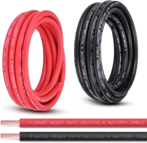 4AWG 600V DC Copper Conductor EPDM Insulation Red Black Welding Battery Cable 50C to +105C Automotive Solar Generator