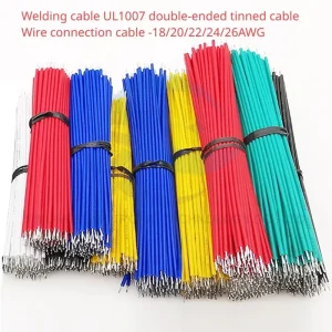 50pcs 26 24 22 20 18AWG Jumper Welding Cable UL1007 Double Headed Tinned Wire 600V Rated IP66 PVC Jacket Electronic Home