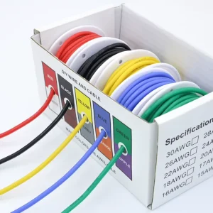 5PCS 22AWG 5 Colors 10m Flexible Silicone Rubber Hook Up Tinned Copper Insulated DIY Electric Wire Hook Up Kit Cable