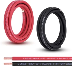 6Gauge 6AWG Stranded Copper EPDM Insulated 600V Red Black Welding Battery Cable for Automotive Solar Generator Use 50C +105C