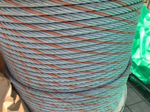 6x29fi+IWRC Fiber Core Hemp Core Steel Cable Electro Galvanized Coil Package High Breaking Load 1960 2160 1770