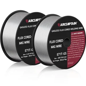 ARCCAPTAIN Flux Core Welding Wire .030″ .035″ E71T GS MIG Welding Wire 2 Pound Spool Gasless Mild Carbon Steel Made China