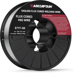 ARCCAPTAIN Flux Core Welding Wire .035 E71T-GS Gasless Low Splatter 10Lbs (4.5KG) Mild Carbon Steel MIG Welding Wire Compatible