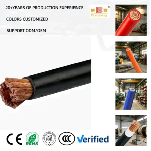 CE Low Voltage Wear Resistant Welding Cable 10 240mm Copper Core Rubber Sheath for Construction