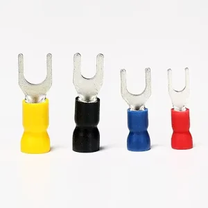 Copper and Brass Spade Terminals Vinyl Insulated Ring Connectors Premium Terminals for Electrical Applications