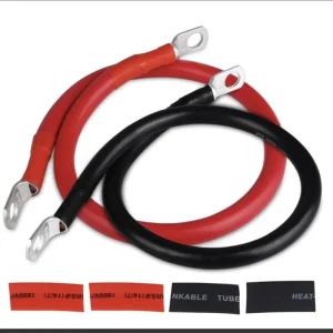 Custom 10MM 16MM 6AWG 8AWG Copper Core Silicon Insulated Power Battery Cable with Ring Terminals