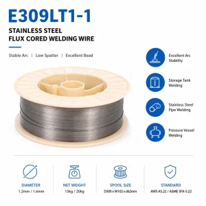 E309LT1 1 Stainless Steel Flux Cored Welding Wire AWS A5.22 Dissimilar Steel Welding OEM ODM 1.2mm Rutile Flux China Famous