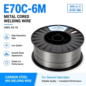 E70C 6M Carbon Steel Metal Cored Welding Wire for Structural Steel Fabrication High Deposition MIG OEM ODM Customizable 1.2mm