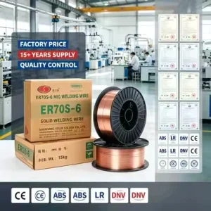 ER70S 6 AWS A5.18 MIG TIG Welding Wire 1.2mm Copper Coated Solid for Shipbuilding Pipeline & Carbon Steel Welding