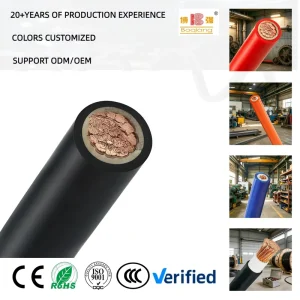 Flexible Pure Copper Rubber Insulated Stranded Power Cable for Welding Machine Low Temperature Resistant Industrial Use