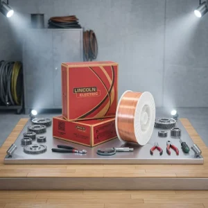 For ER70S 6 Carbon Steel MIG Welding Wire 0.8 1.6mm CO2 Compatible 20kg Roll Flux Free 1500C Melting Point Construction