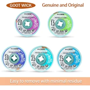 GOOT Original Braided Copper Wire Desoldering Wick CP1515 CP2015 CP2515 CP3015 CP3515 for SMD Solder Removal Tool
