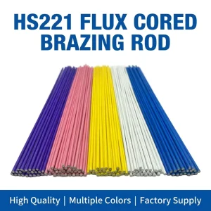 HS221 Brass Flux Cored Brazing Rod Yellow Pink Blue Color ERCuSn C Bronze Flux coated Brazing Rod 2.0 2.5 500mm