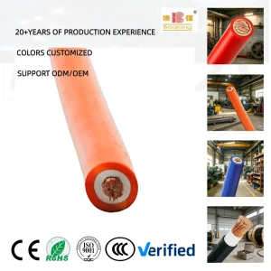 High Temperature CE Certified Welding Cable with Double Insulation 600V Flexible Welding Cable 2/0 AWG for Heavy Duty Machines