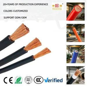 Industrial Stranded Flexible Rubber Insulated Copper Low Voltage Welding Cable 1/0-4/0 AWG Oil Resistant 750V for Welding