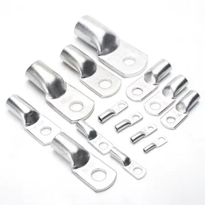 JG Tubular Wire Battery Cable Welding Ring Automotive Connector Terminal Non-Insulated Copper Tinned Plated Crimp Cable Lug