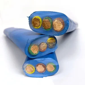 JHSB 3*4AWG Flat Submersible Pump Power Cable 16A/30A Rated Solid Copper EPR Rubber Jacket IP68