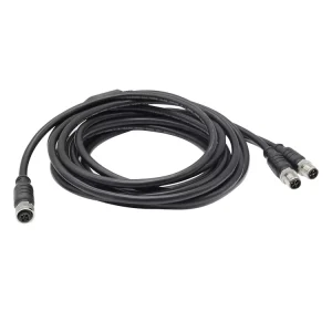 M12 Connector 4 Pin S Code Industrial Welding Cable 2 Straight Male Plug to 1 Female Waterproof Connector