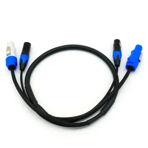 Powercon DMX Combo Power Cable 6ft 10ft 12ft 25a Powercon and XLR Jumper Link Cable