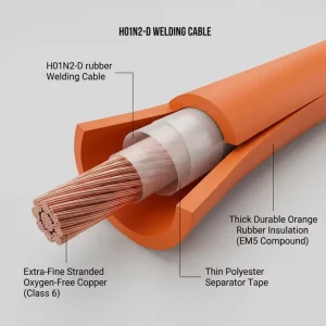 PrimePro Rubber Welding Cable H01N2-D Orange & Black Sheath Super Flexible 16-120mm²