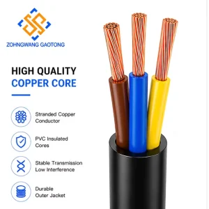 RVV Stranded Oxygen Free Copper PVC Insulated Sheathed Flexible Cable 2 5 Core 0.5 6mm For Building Power Wiring OEM CE RoHS
