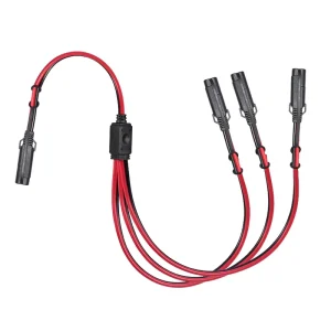 SAE 1-to-3 Power Splitter Cable 12V DC Copper Conductor Y-Cable Triple SAE Connectors for Car Marine RV Power Distribution