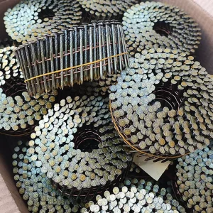 Steel Pallet Coil Nails with Ring Shank and Diamond Point Painted Finish 2.2x50mm
