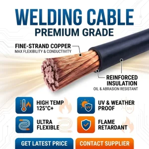Super Flexible H01N2-D Welding Cable 16mm 25mm 50mm 70mm Pure Copper Conductor Rubber Insulated Power Cable for Welding Machine