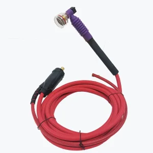 WT125 TIG Welding Torch with Red Cable and Glass Cup and Gas Lens