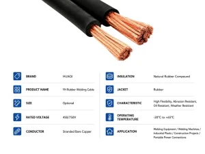 YH Rubber Insulated Welding Cable High Flexibility Copper Conductor Cable for Industrial Welding Machines