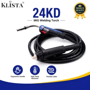 24KD MIG Welding Torch Euro Connector Gas Shield Welding Gun Ergonomic Handle Flexible Cable MIG Welder Accessories