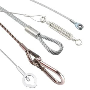 304 Stainless Steel Wire Rope Assembly Ferrule Reinforced Aisi Standard Lifting Rigging for Manufacturing Custom Cutting