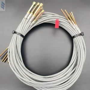 6*19+8*7+1*19 4.0 5.8mm Air Jet Loom Parts Heald Wire Rope Nylon Plastic Coated Steel Cable With Grease